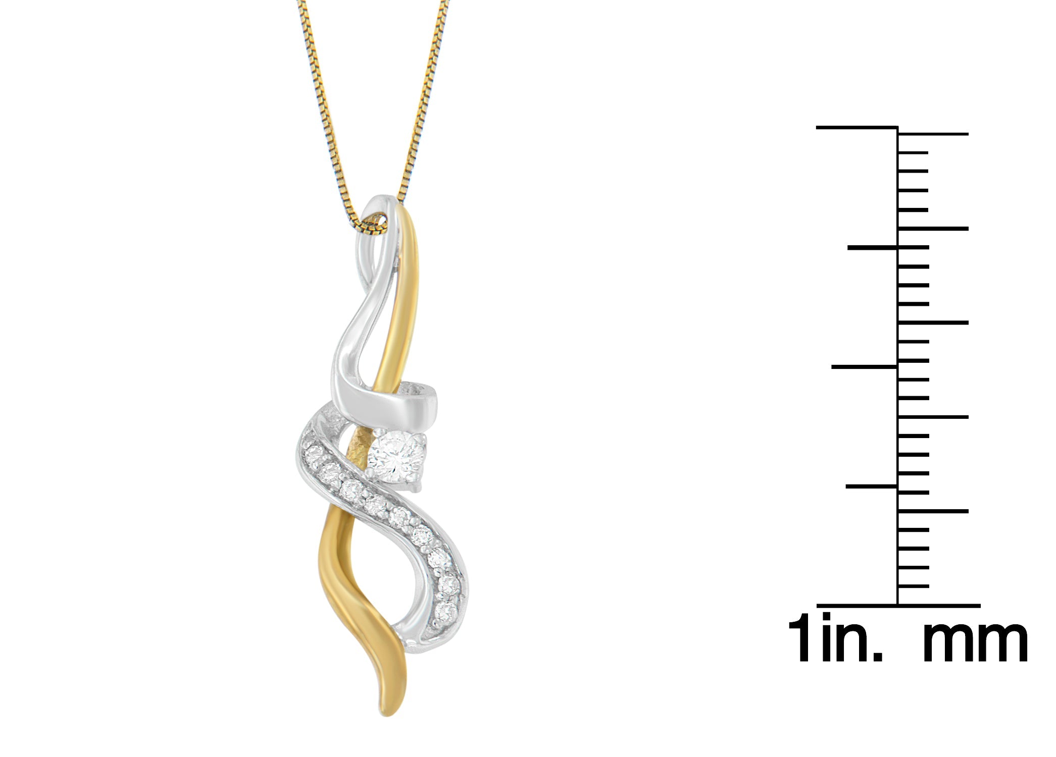 Espira 10K Two-tone Gold 1/5 cttw Diamond Intertwined Swirl Pendant Necklace (J-K, I1-I2) (Copy)