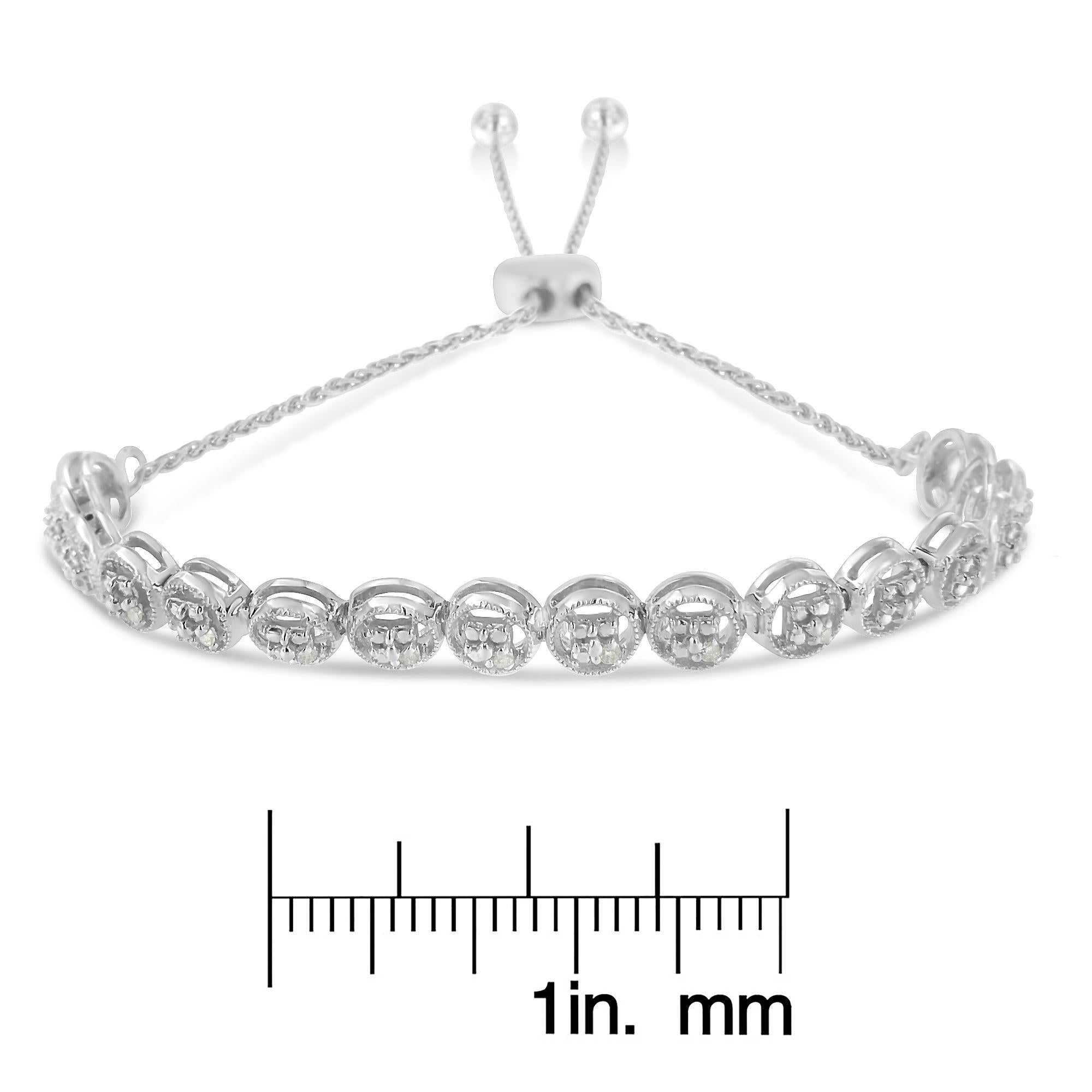 Sterling Silver Diamond Bolo Bracelet (0.1 cttw, I-J Color, I3 Clarity) (Copy)