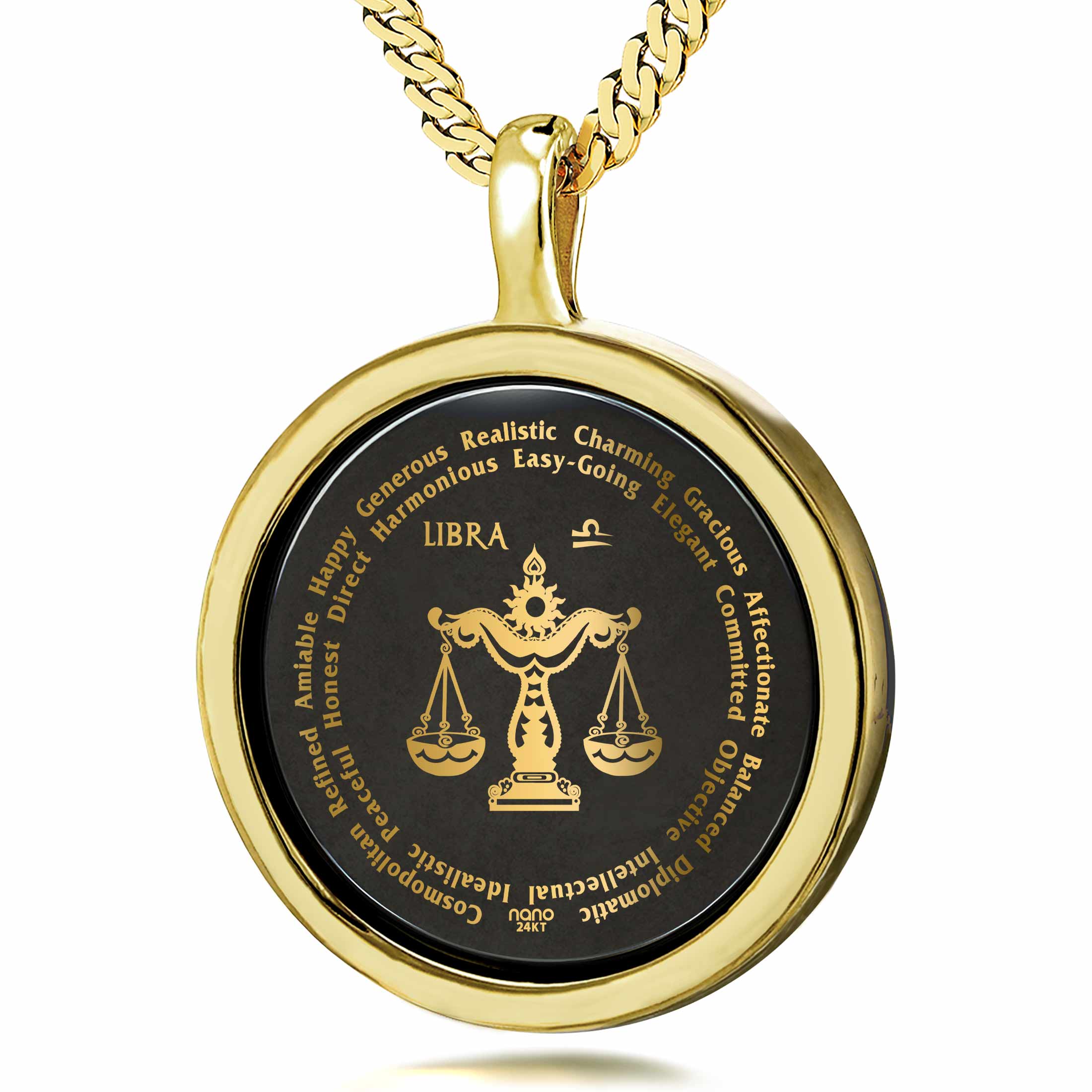 Libra Necklaces for Lovers of the Zodiac 24k Gold Inscribed (Copy)