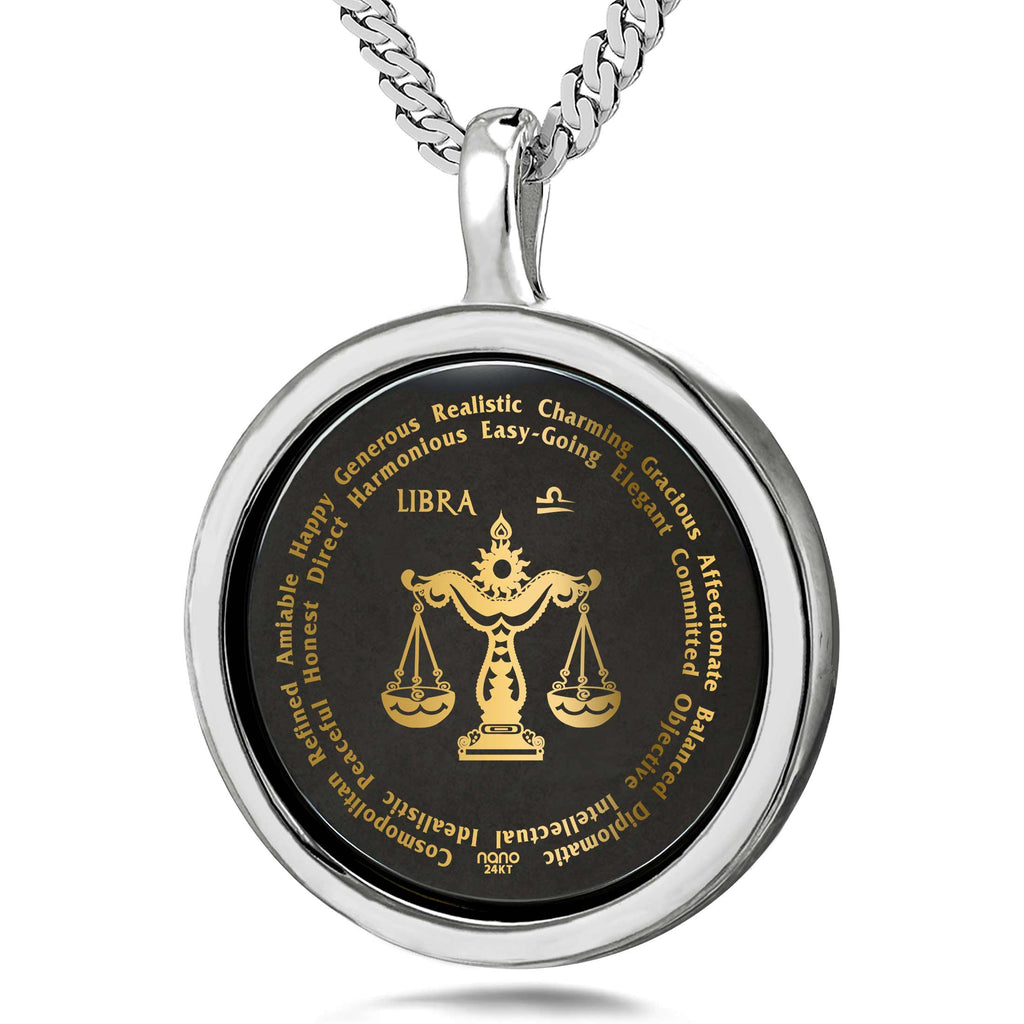 Libra Necklaces for Lovers of the Zodiac 24k Gold Inscribed (Copy)