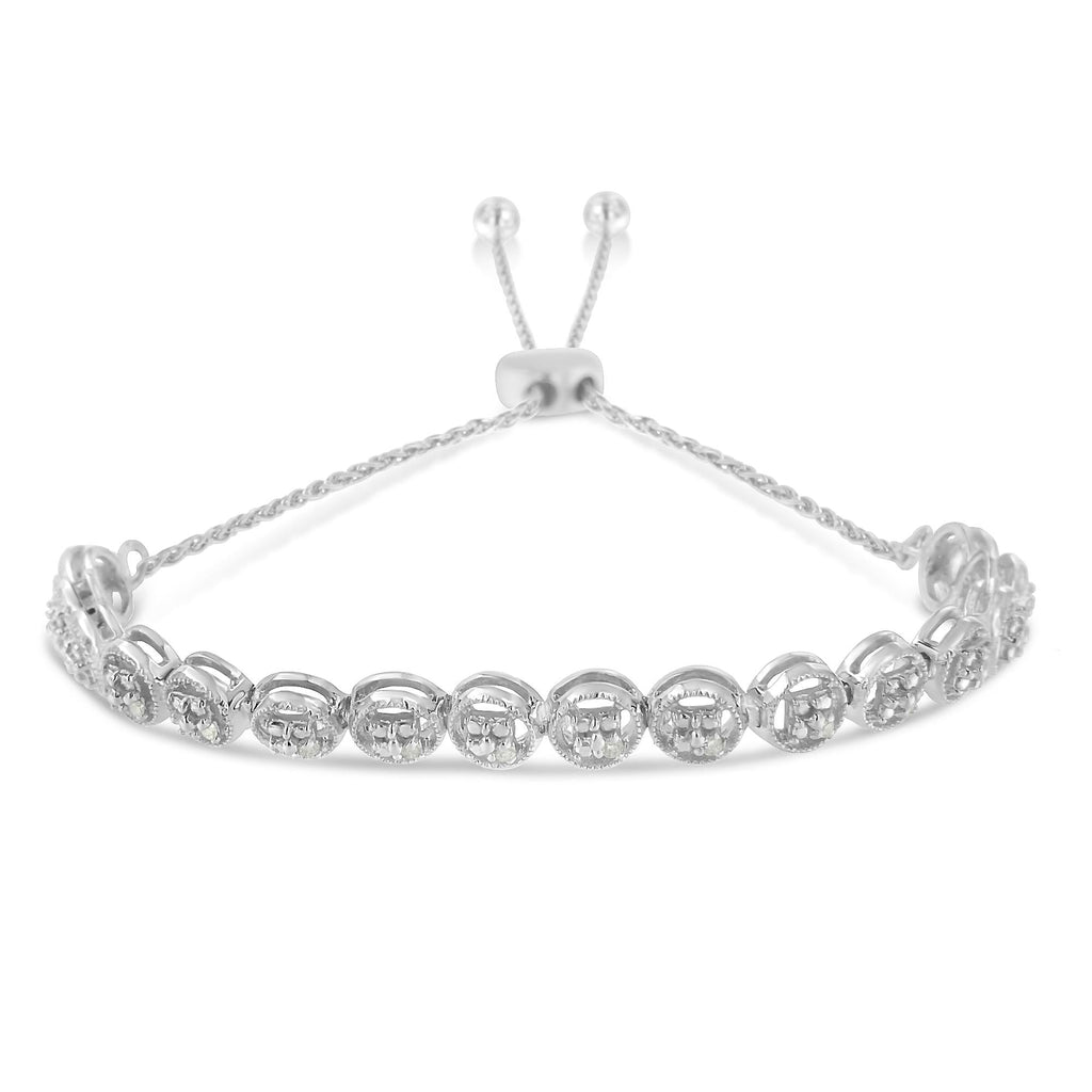 Sterling Silver Diamond Bolo Bracelet (0.1 cttw, I-J Color, I3 Clarity) (Copy)