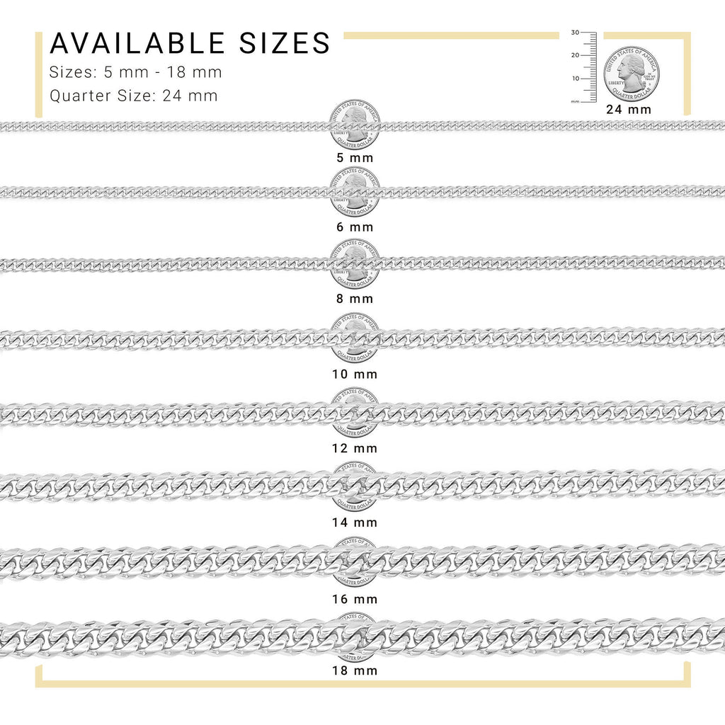 Silver Cuban Link Chain Necklace 30" Bracelet 8.5" Stainless Steel Set For Men
