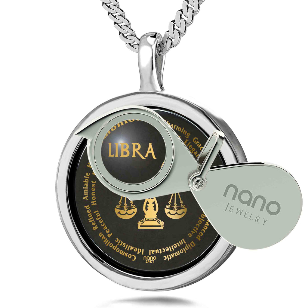 Libra Necklaces for Lovers of the Zodiac 24k Gold Inscribed (Copy)