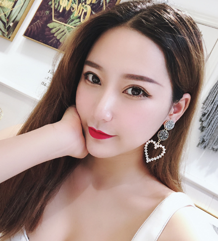 Round Earrings, Long Earrings, Rhinestone Pearl Earrings (Copy)