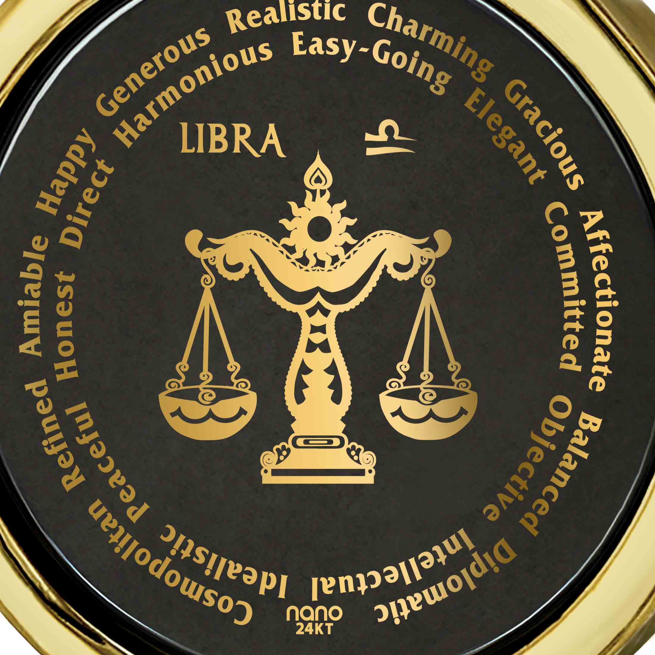 Libra Necklaces for Lovers of the Zodiac 24k Gold Inscribed (Copy)
