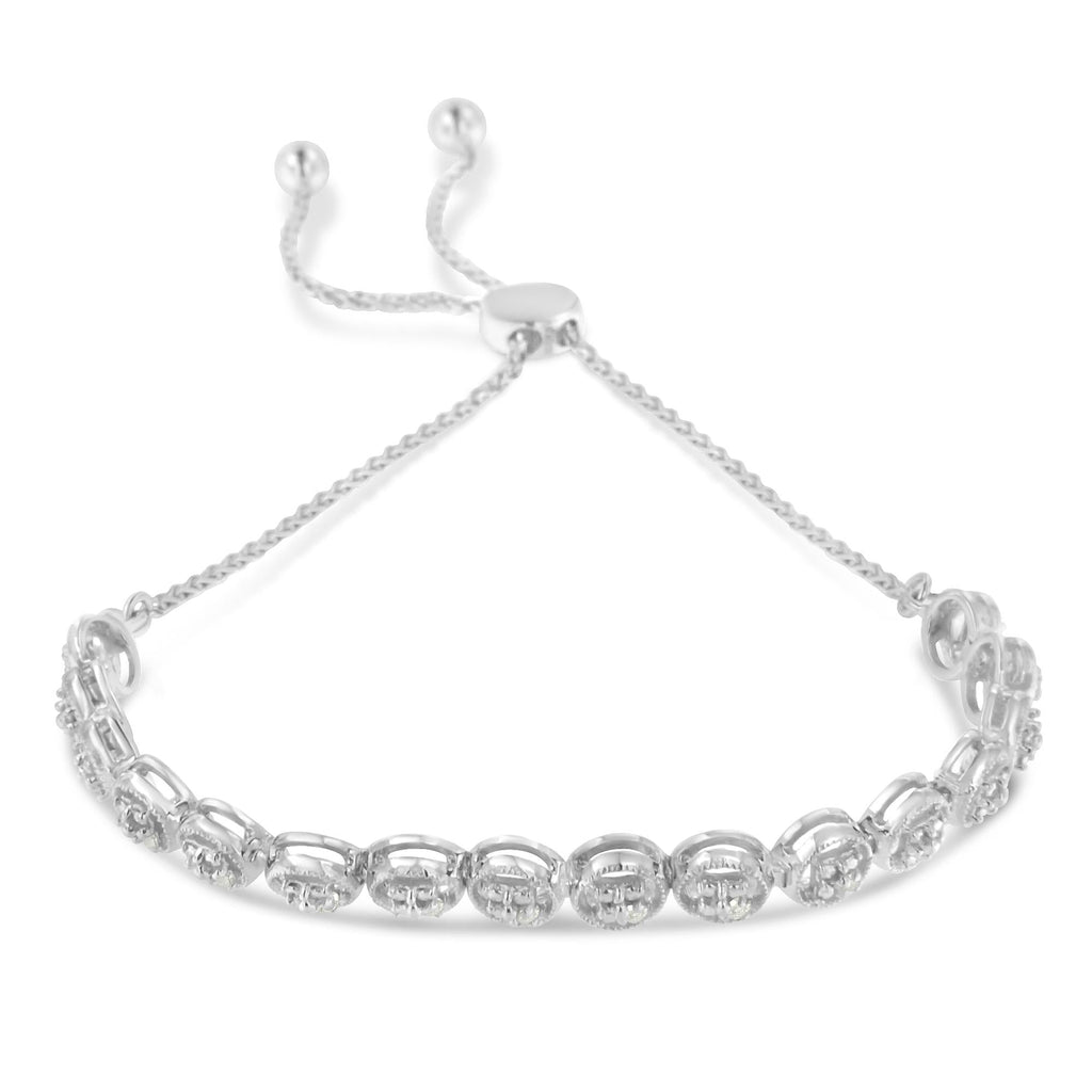 Sterling Silver Diamond Bolo Bracelet (0.1 cttw, I-J Color, I3 Clarity) (Copy)