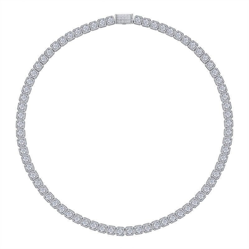 Square Rock Candy Moissanite Cuban Chain Necklace (Copy)