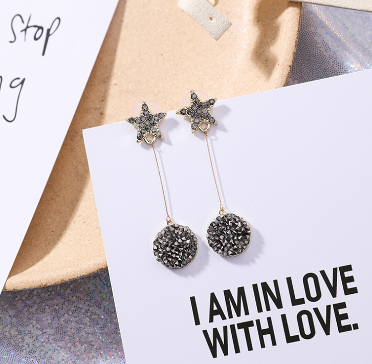 Round Earrings, Long Earrings, Rhinestone Pearl Earrings (Copy)