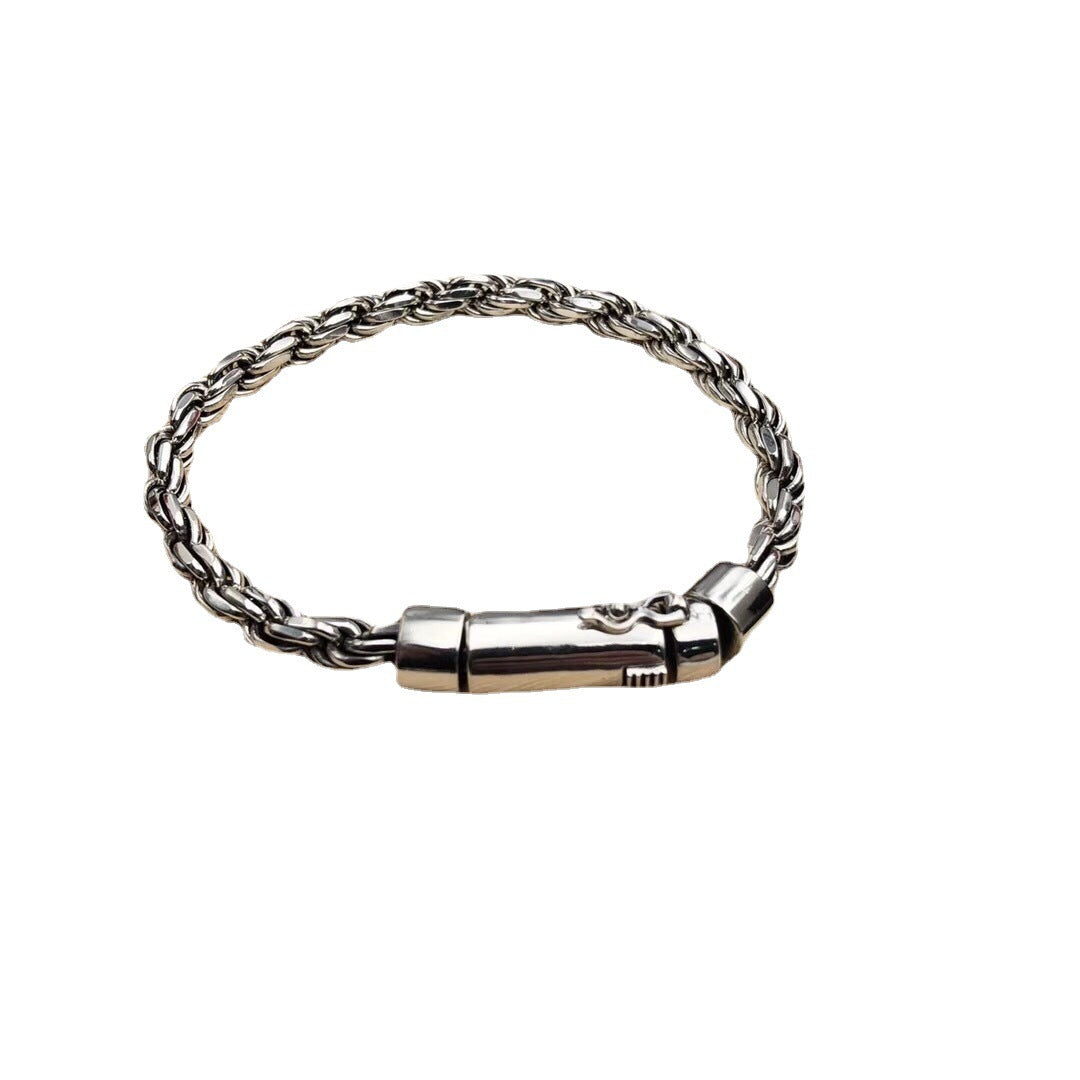 S925 Sterling Silver Vintage Men's Bolt Bracelet (Copy)