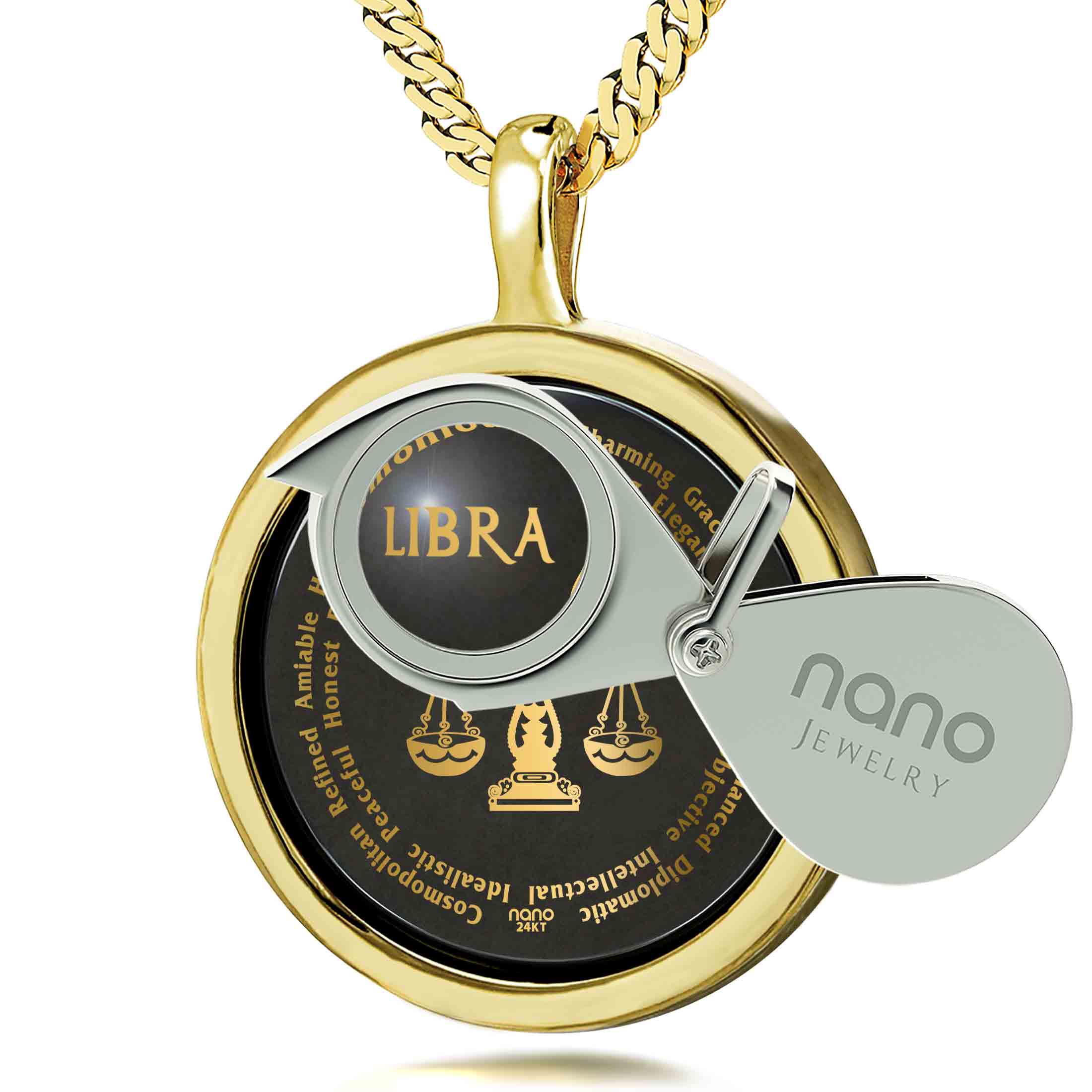 Libra Necklaces for Lovers of the Zodiac 24k Gold Inscribed (Copy)